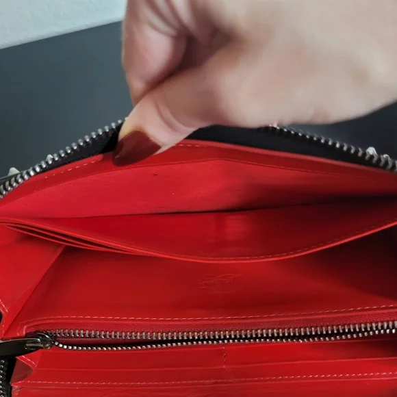 Christian Louboutin Long Wallet Panettone gunmetal/silvery Studs - Picture 11 of 15